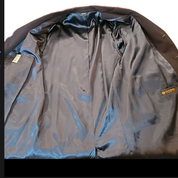VTG Loro Piana Italy Union Made USA Superfine Lambswool Navy Blue Coat Mens XL - Picture 5 of 9